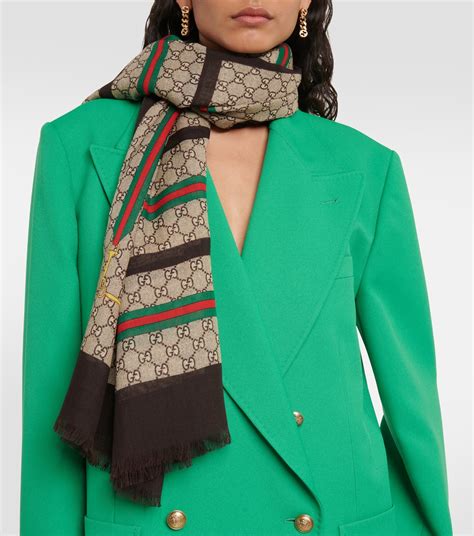 gucci scarf bandana|Gucci scarf with fur trim.